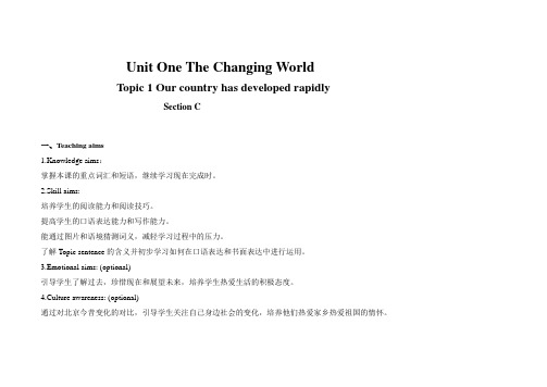 科普版九年级英语上册《Our country has developed rapidly.  Section C》优质课教案_9