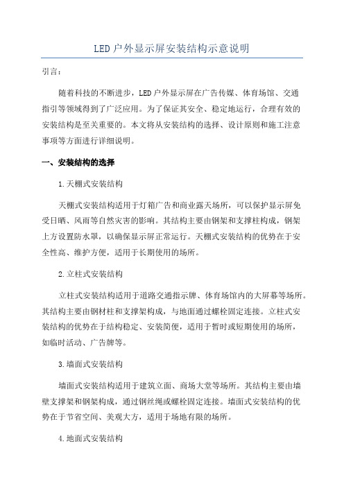 LED户外显示屏安装结构示意说明