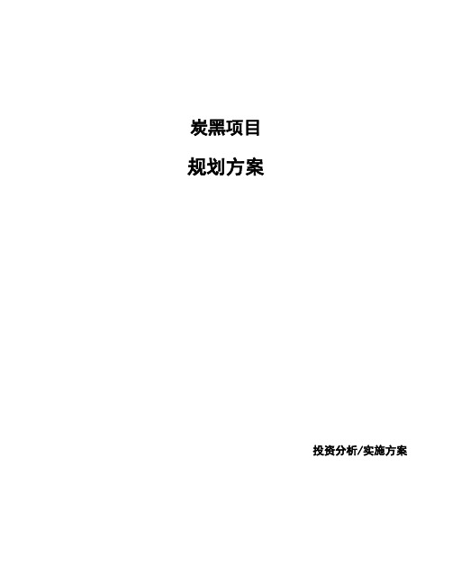 炭黑项目规划方案 (2)