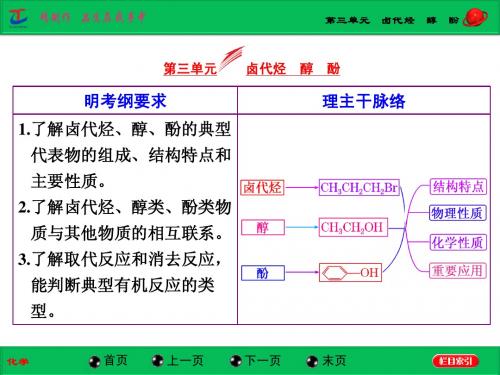 【三维设计】2015高考(江苏用)化学一轮配套课件:专题9 第3单元 卤代烃 醇 酚