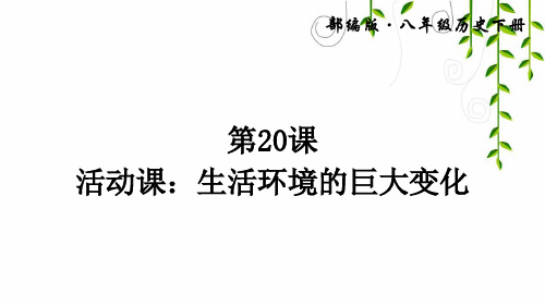 2021年八年级下册历史第20课 活动课：生活环境的巨大变化课件