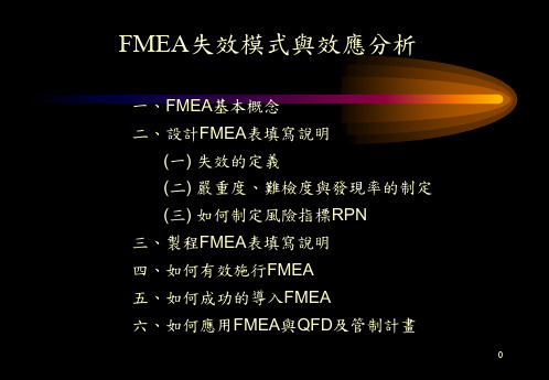 FMEA失效模式与效应分析