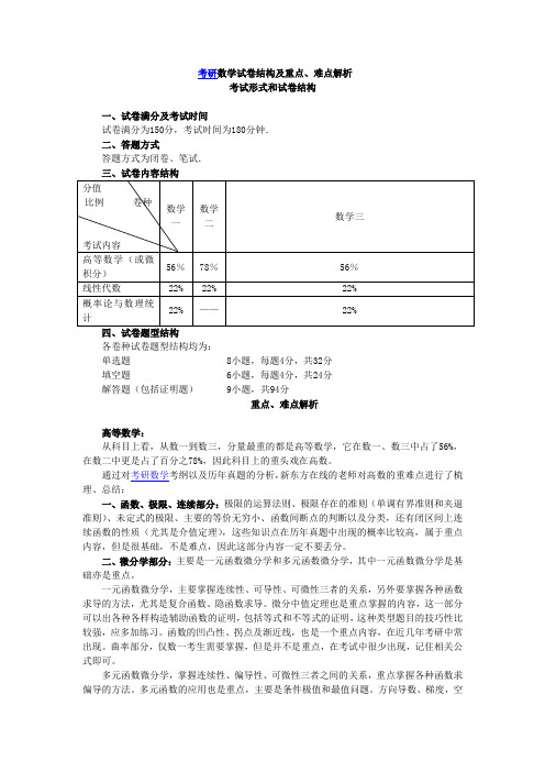 数二考研大纲