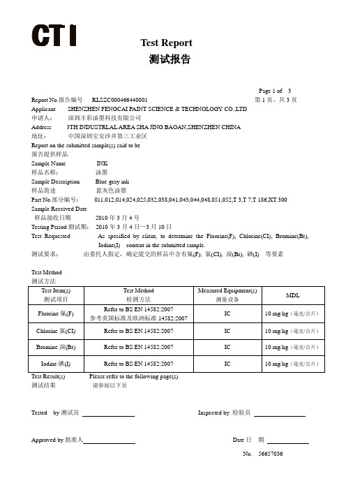 中英文Test Report1