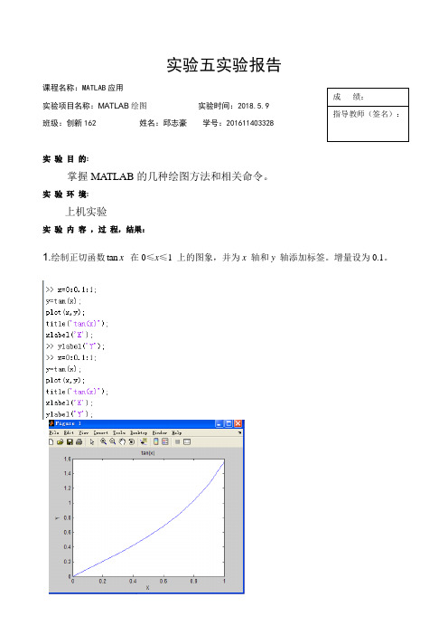 MATLAB实验报告五