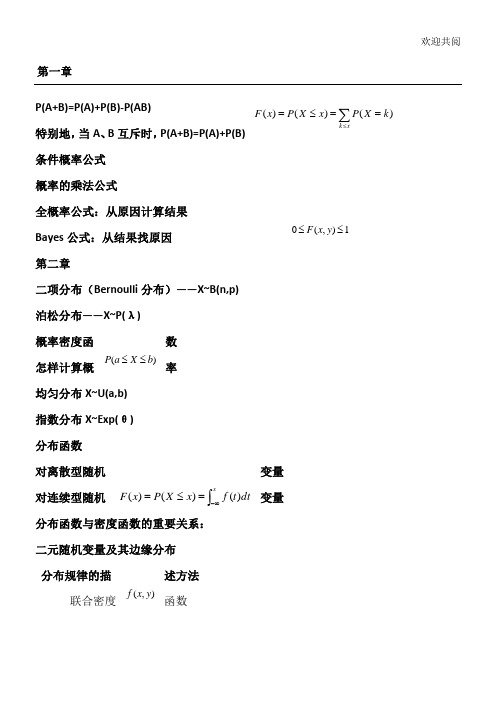 概率论公式总结归纳