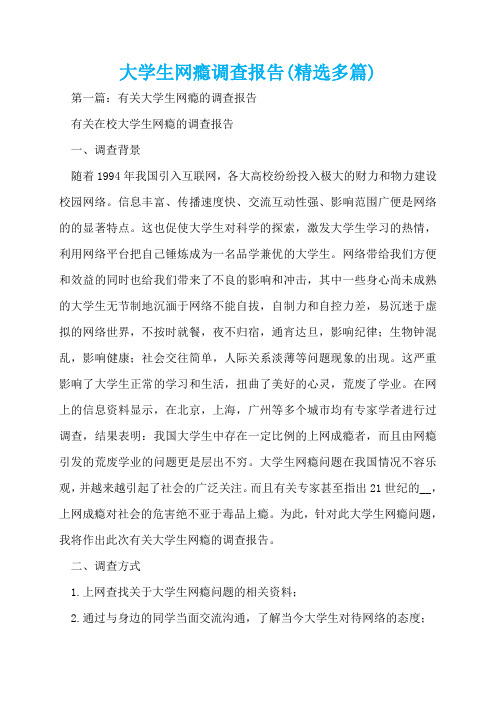 大学生网瘾调查报告(精选多篇)  