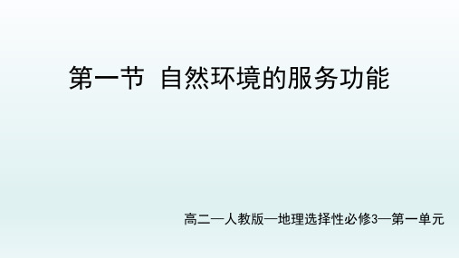 【高中地理】自然资源的服务功能 高二地理选择性必修3(人教版2019)