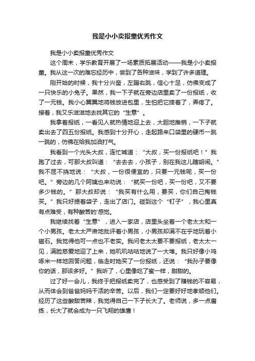 我是小小卖报童优秀作文