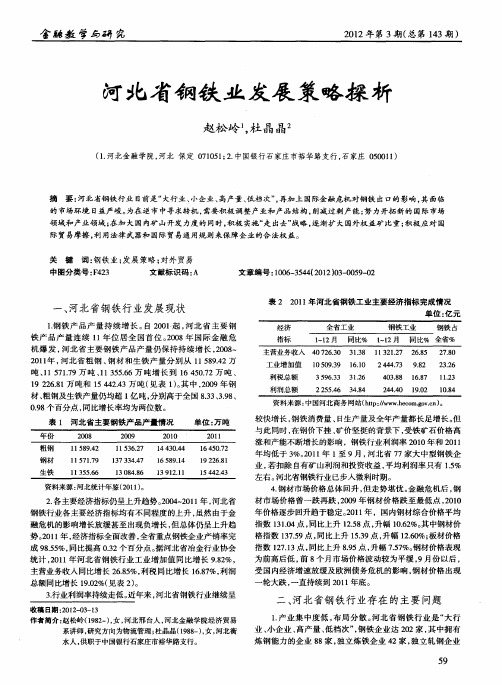 河北省钢铁业发展策略探析