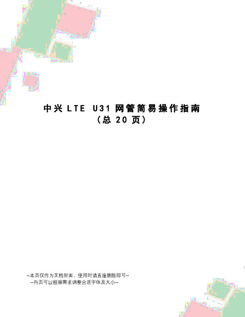 中兴lteu31网管简易操作指南