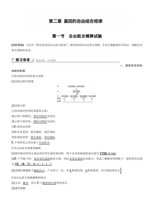 2016-2017高中生物中图版必修2学案：2.2.1 自由组合规律试验含解析