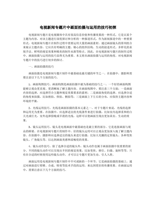 电视新闻专题片中画面拍摄与运用的技巧初探