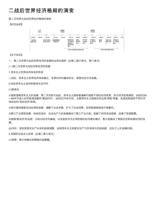 二战后世界经济格局的演变