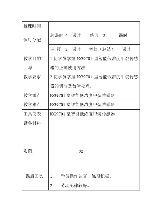 KG型智能低浓度甲烷传感器的调试及故障处理