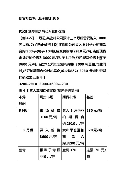 期货基础第七版例题汇总6