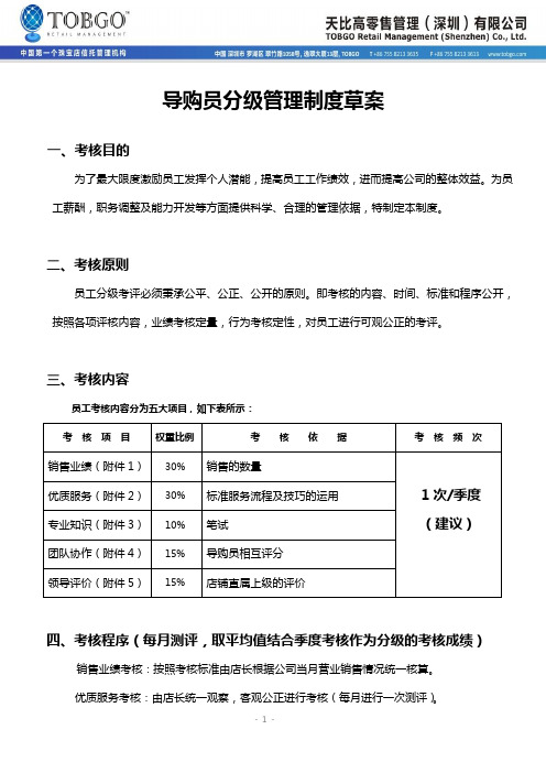 星级员工评分标准