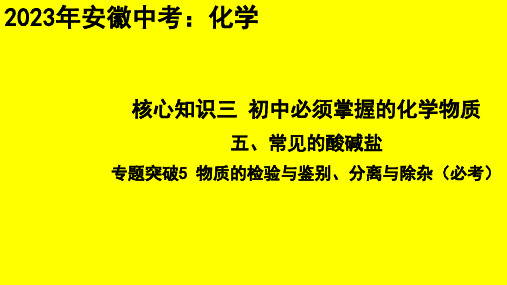 物质的检验与鉴别、分离与除杂