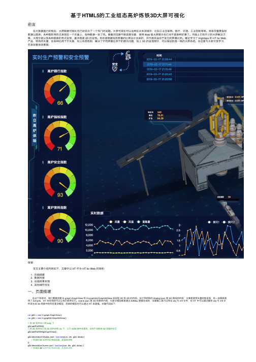 基于HTML5的工业组态高炉炼铁3D大屏可视化