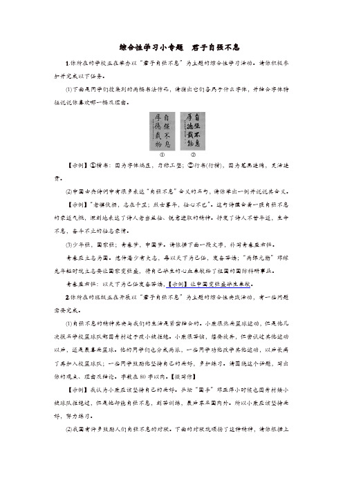 【最新练习】部编版九年级语文上册综合性学习小专题君子自强不息练习