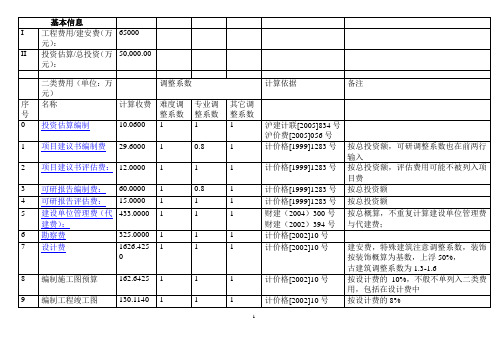 最新最全上海市建设工程其它费工程建设其它费其他费二类费用计算器(2013版)