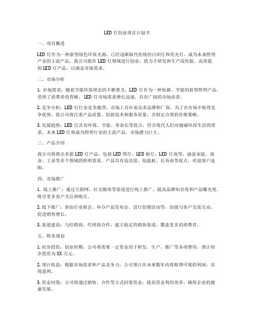 LED灯创业项目计划书