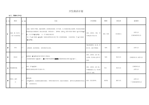 卫生清洁计划