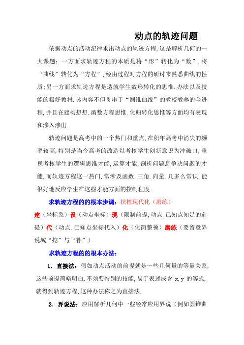 动点的轨迹问题