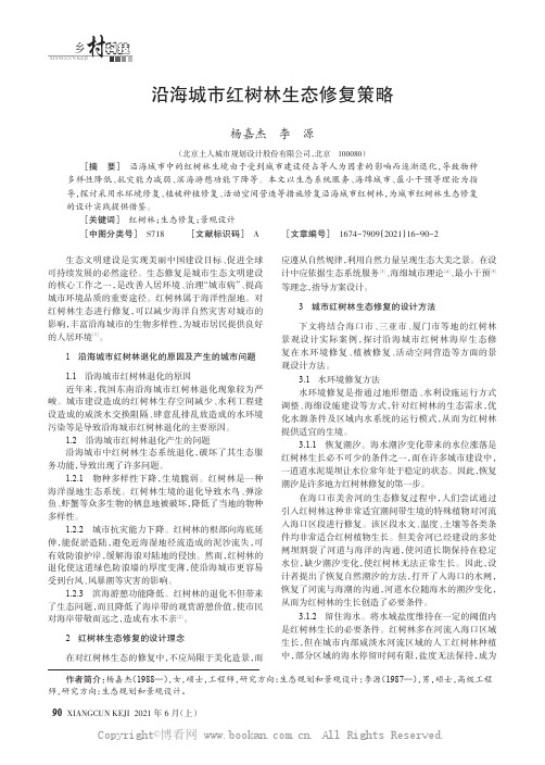 沿海城市红树林生态修复策略