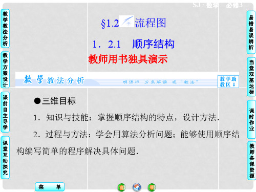 高中数学 1.2.1 顺序结构同步教学课件 苏教版必修3