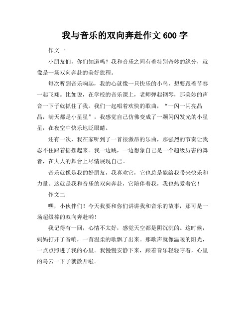 我与音乐的双向奔赴作文600字