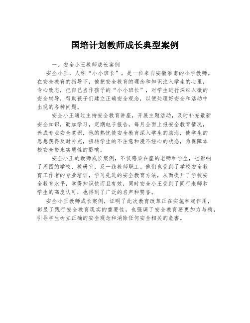 国培计划教师成长典型案例