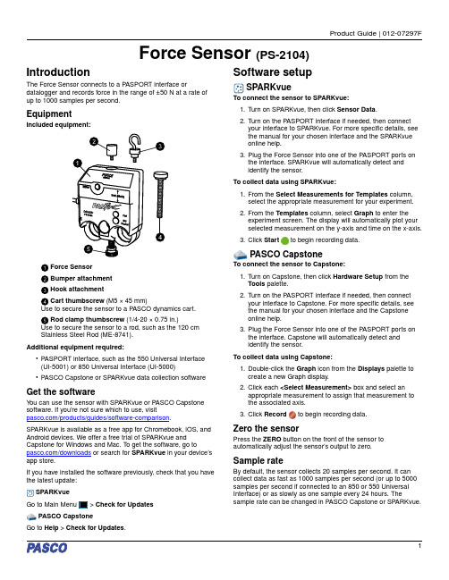 PASCO Force Sensor (PS-2104) User Manual