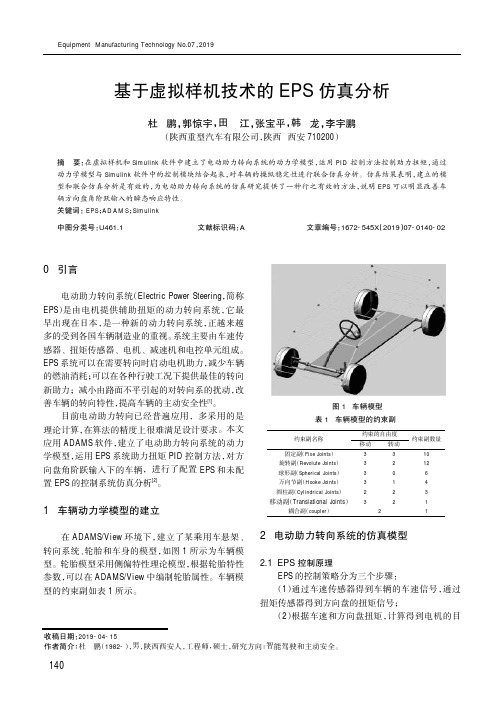 基于虚拟样机技术的EPS仿真分析