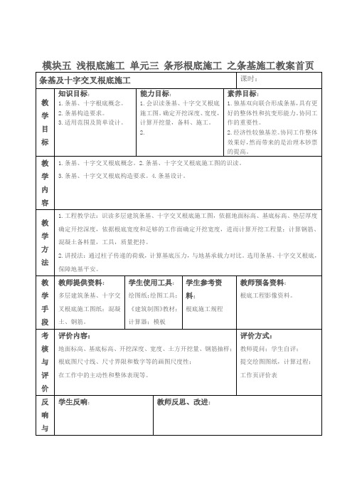 (土建施工)浅基础工程之条基施工