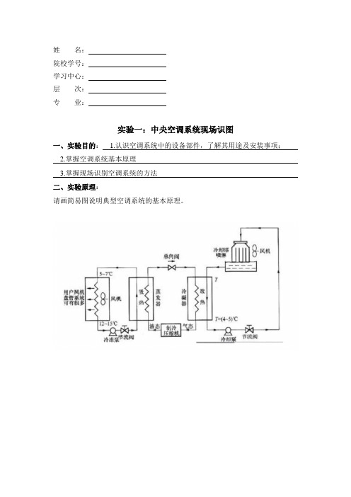 大工20春《暖通工程实验》实验报告