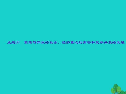 2017版中考历史总复习 第一板块 中国古代史 主题03 繁荣与开放的社会、经济重心的南移和民族关系的发展课件