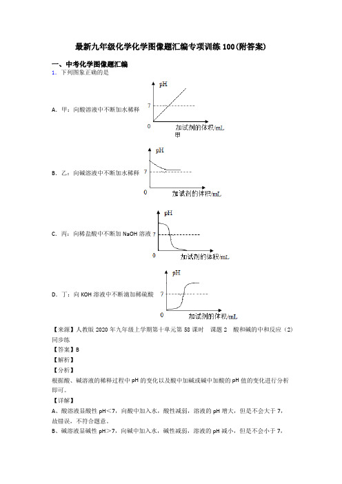 最新九年级化学化学图像题汇编专项训练100(附答案)