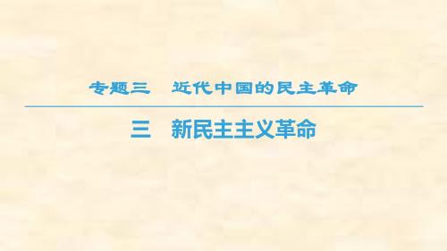 2018-2019学年高一历史人民版必修一课件：专题3.3 新民主主义革命