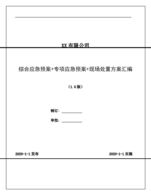 2020年 综合应急预案+专项应急预案+现场处置方案汇编 精篇(全面)