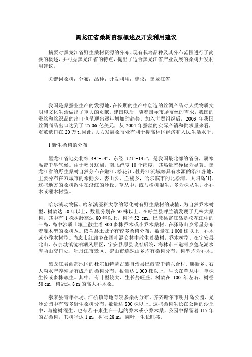 黑龙江省桑树资源概述及开发利用建议