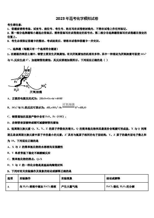 2023届山东省枣庄市十六中高考仿真卷化学试卷含解析