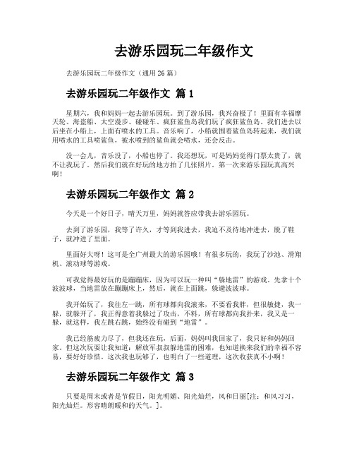 去游乐园玩二年级作文