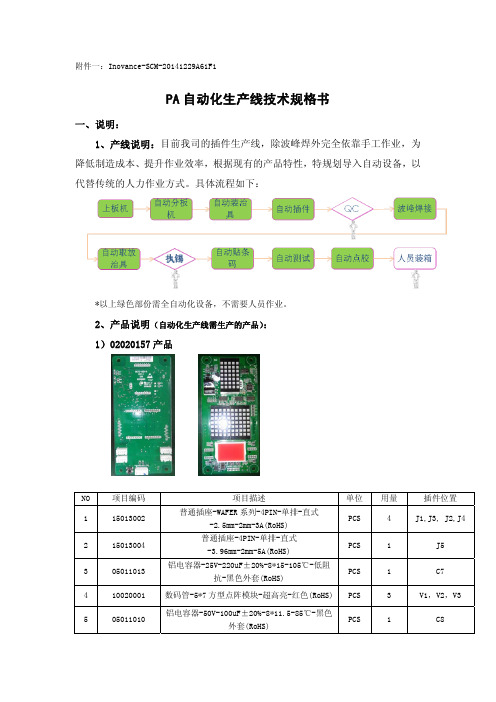 PA 自动化生产线技术规格书 - 汇川技术