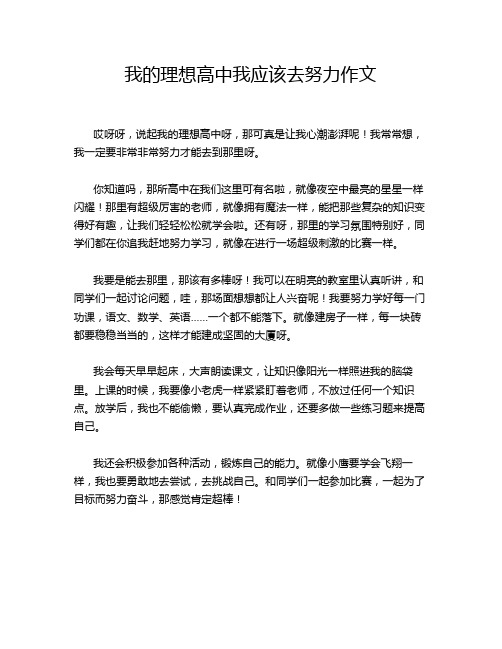 我的理想高中我应该去努力作文