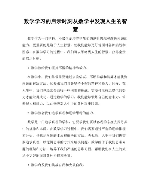 数学学习的启示时刻从数学中发现人生的智慧