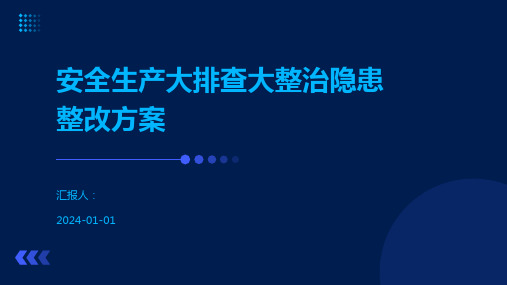 安全生产大排查大整治隐患整改方案