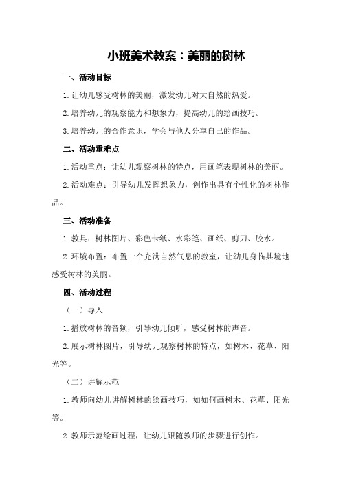 小班美术教案：美丽的树林