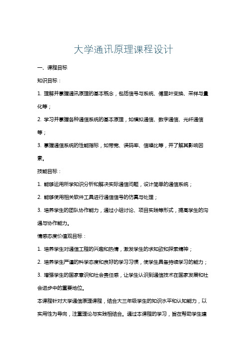 大学通讯原理课程设计