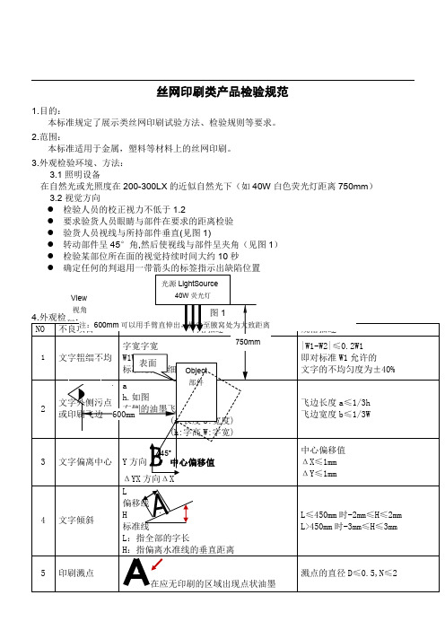 丝网印刷类产品检验规范